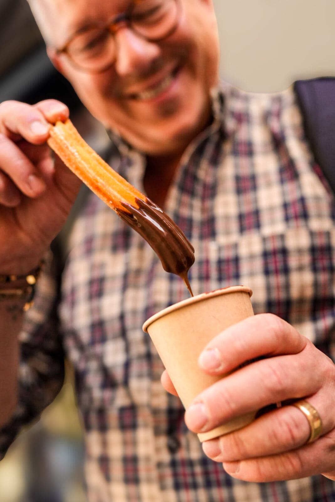 Churro mit heißer Schokolade in der Xurreria Laietana, Barcelona