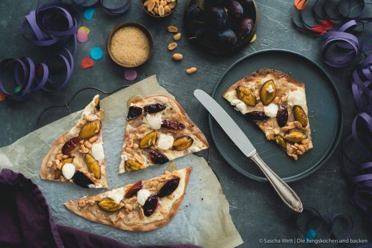 Süßer Erdnuss-Vollkorn-Flammkuchen