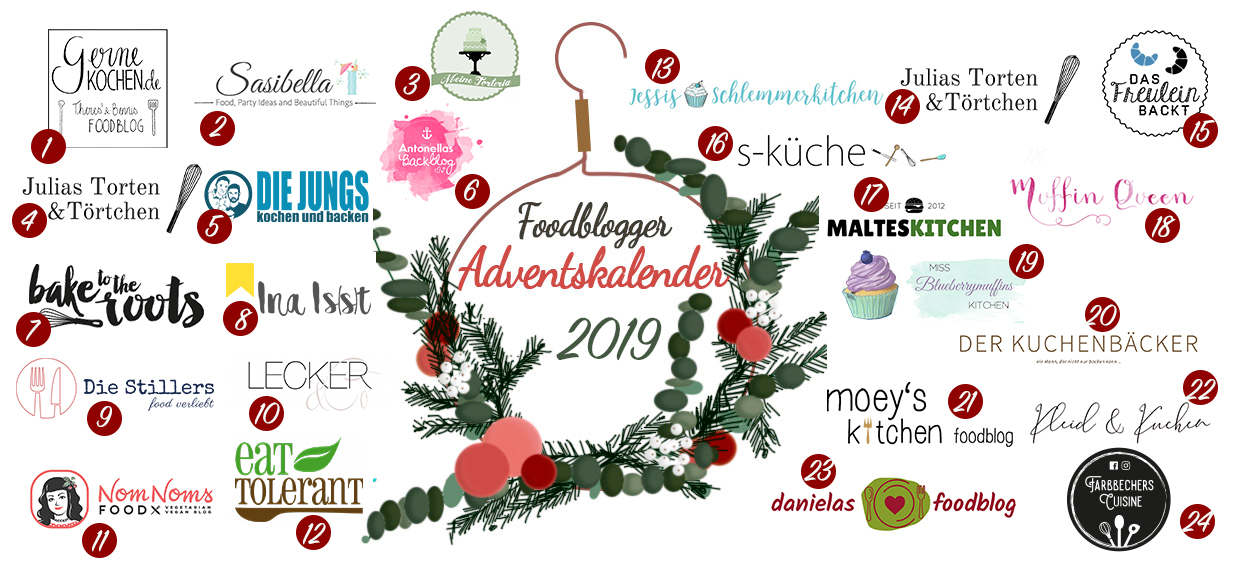 Foodblogger Adventskalener 2019 - Alle Teilnehmer Logos