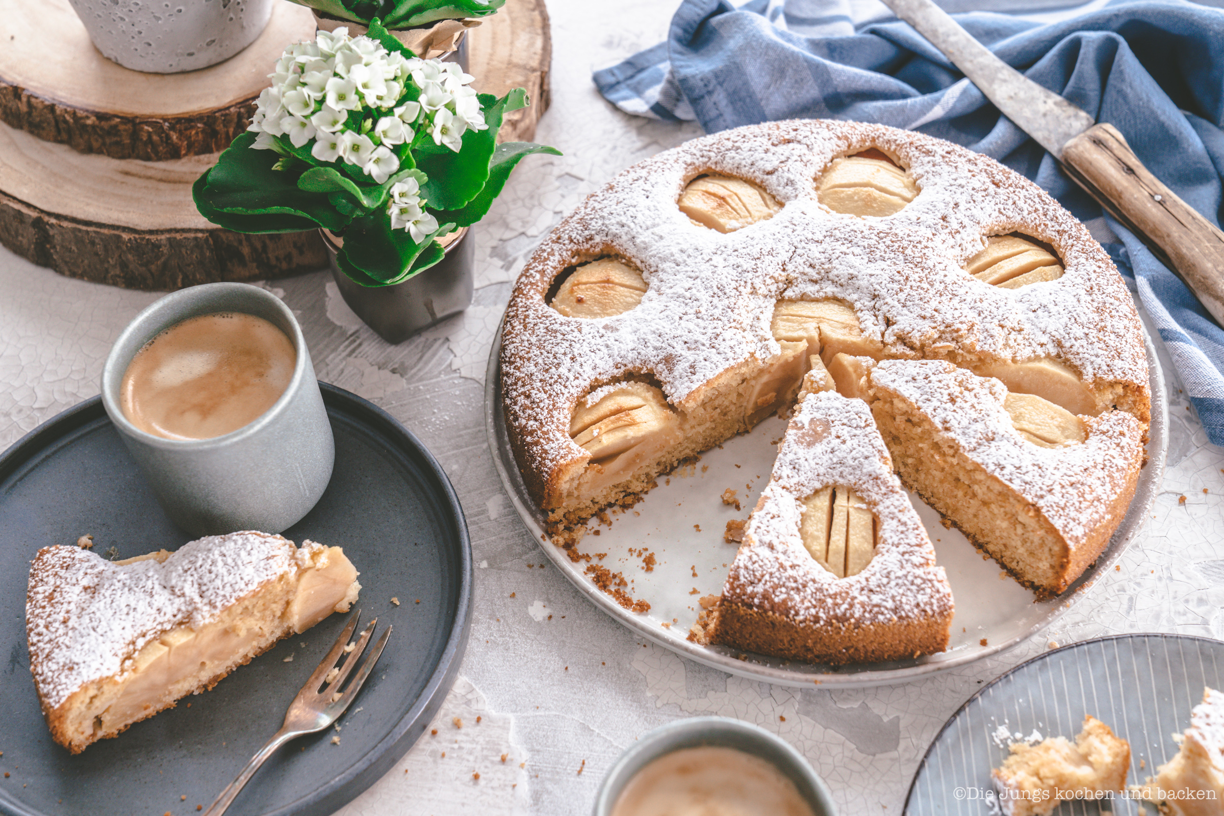 Versenktert Apfelkuchen 11 | Wie so viele Rezepte hier bei uns auf dem Blog, ist auch dieses Kuchenrezept eins von denen, die Oma Lore regelmäßig gebacken hat. Versenkter Apfelkuchen kam zwar nicht zu einer bestimmten Gelegenheit, wie Geburtstag oder Weihnachten oder zu irgend einem anderen fixen Termin auf den Tisch. Sie hat ihn einfach immer dann gebacken, wenn sie schnell einen Kuchen fertig haben musste. Zum Beispiel wenn sich kurzfristig Besuch angekündigt hatte.