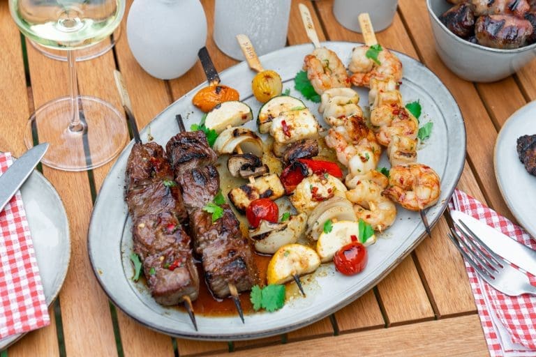 Grillspieße-Mix | Fisch, Fleisch und Veggie