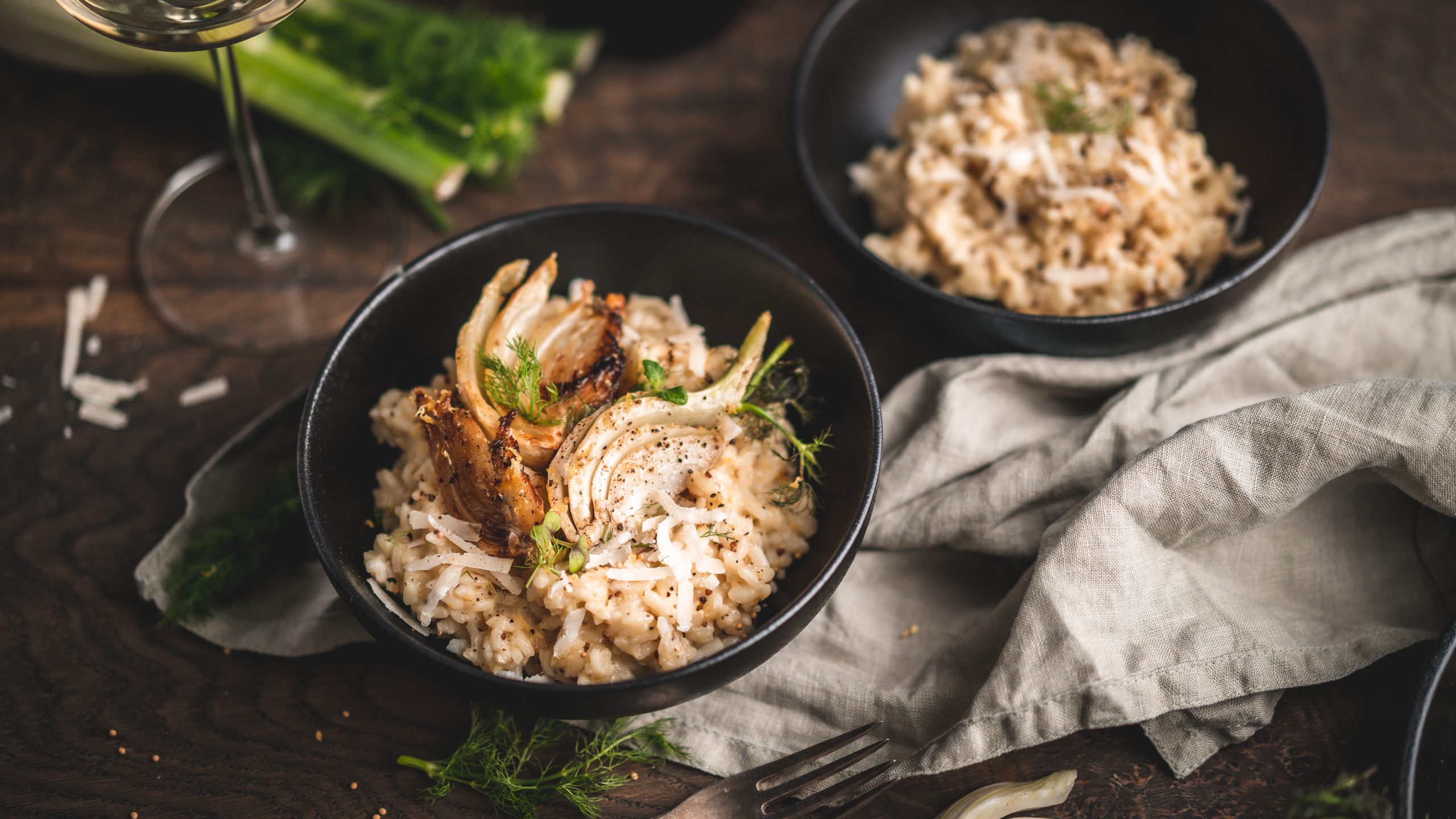 Rieslingrisotto mit gebratenem Fenchel