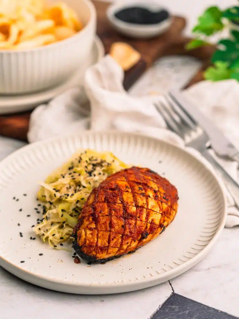 Sellerie-Steak nach Entenbrust-Art