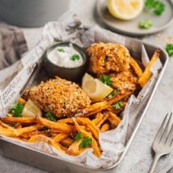 Rezept für Fish and Chips. Mit Süßkartoffelpommes und das ganze in der Dual Easy Fry & Grill zubereitet. Super lecker und einfach gemacht.