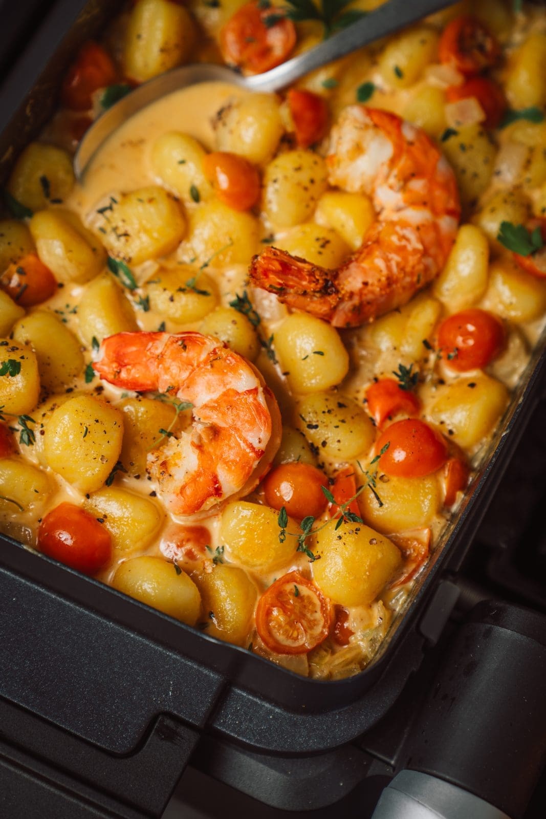 Garnelen-Gnocchi-Pfanne: Fix aus dem Optigrill 2 Rezept für eine Garnelen-Gnocchi-Pfanne. Schnell und easy zubereitet und sowas von lecker ..!