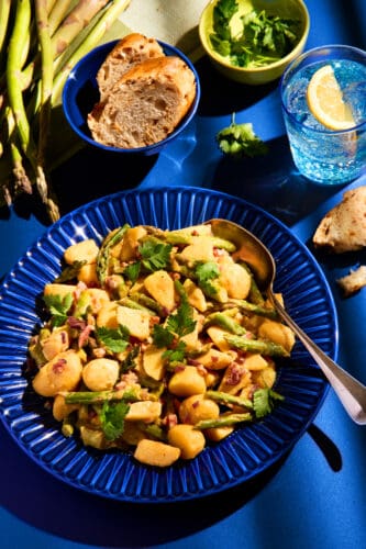 Kartoffelsalat mit grünem Spargel