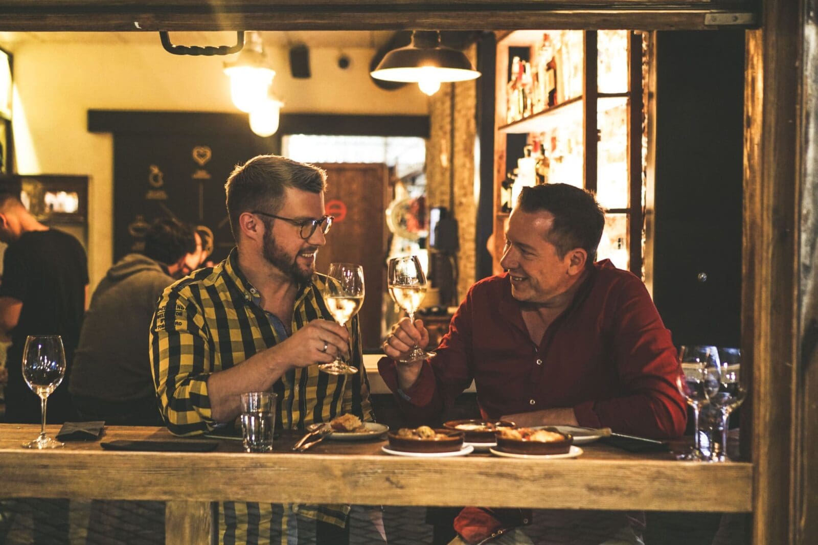 Sascha und Torsten beim Tapas-Abend in Barcelona