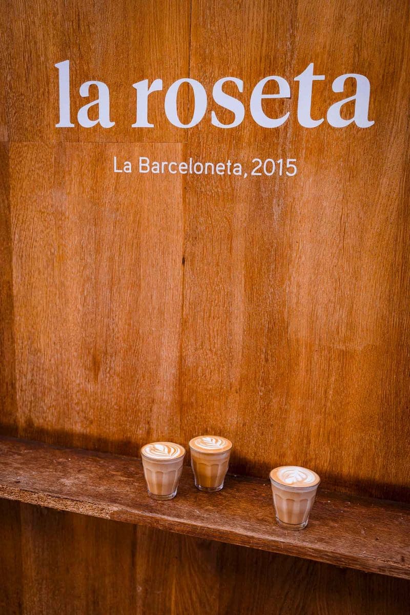 Schild der Café-Bar La Roseta in Barceloneta, Barcelona